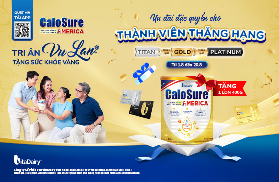 CALOSURE AMERICA TRI ÂN VU LAN TẶNG SỨC KHỎE VÀNG - ƯU ĐÃI ĐẶC QUYỀN DÀNH CHO THÀNH VIÊN THĂNG HẠNG 