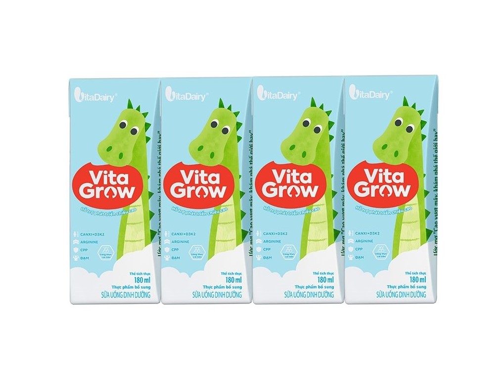 Vitagrow là sữa uống dinh dưỡng hỗ trợ bé tăng trưởng chiều cao
