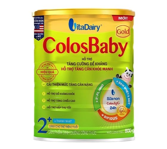 ColosBaby Gold 2+ hỗ trợ bé tiêu hóa tốt và tăng cân khỏe mạnh